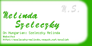 melinda szeleczky business card